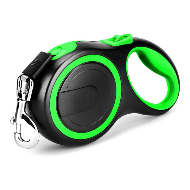 Retractable Dog Leash - Green/Black - Large Dog Size 26ft / 110 Pound