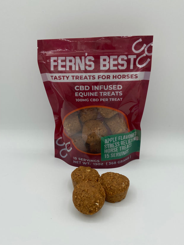 Calming Hemp Horse Treats for Stress & Anxiety Relief, CBD Infused, Apple Flavored